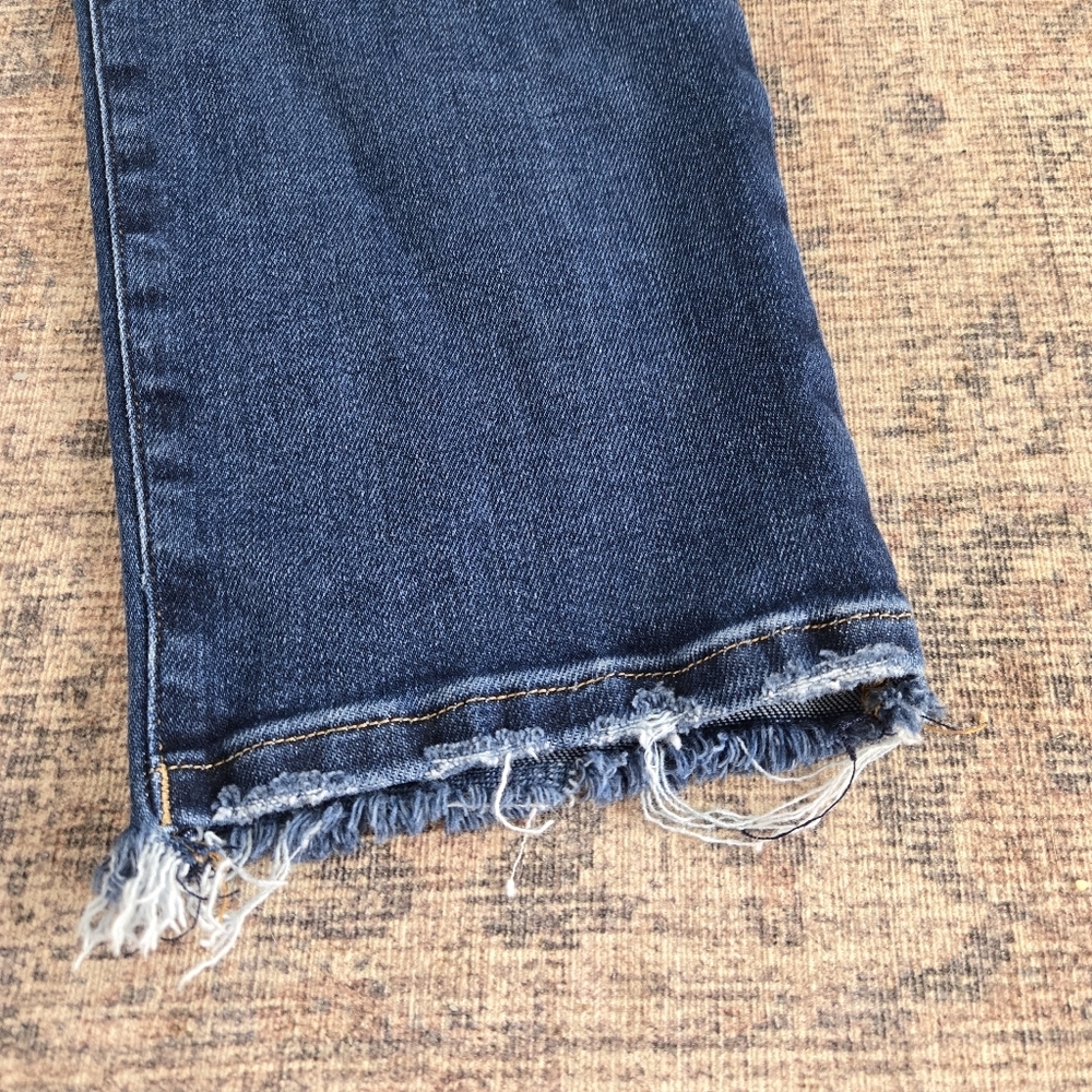 Good American Good Classic Bootcut Baby Step Hem Denim Jeans Indigo Blue Size 12 - Picture 3 of 8
